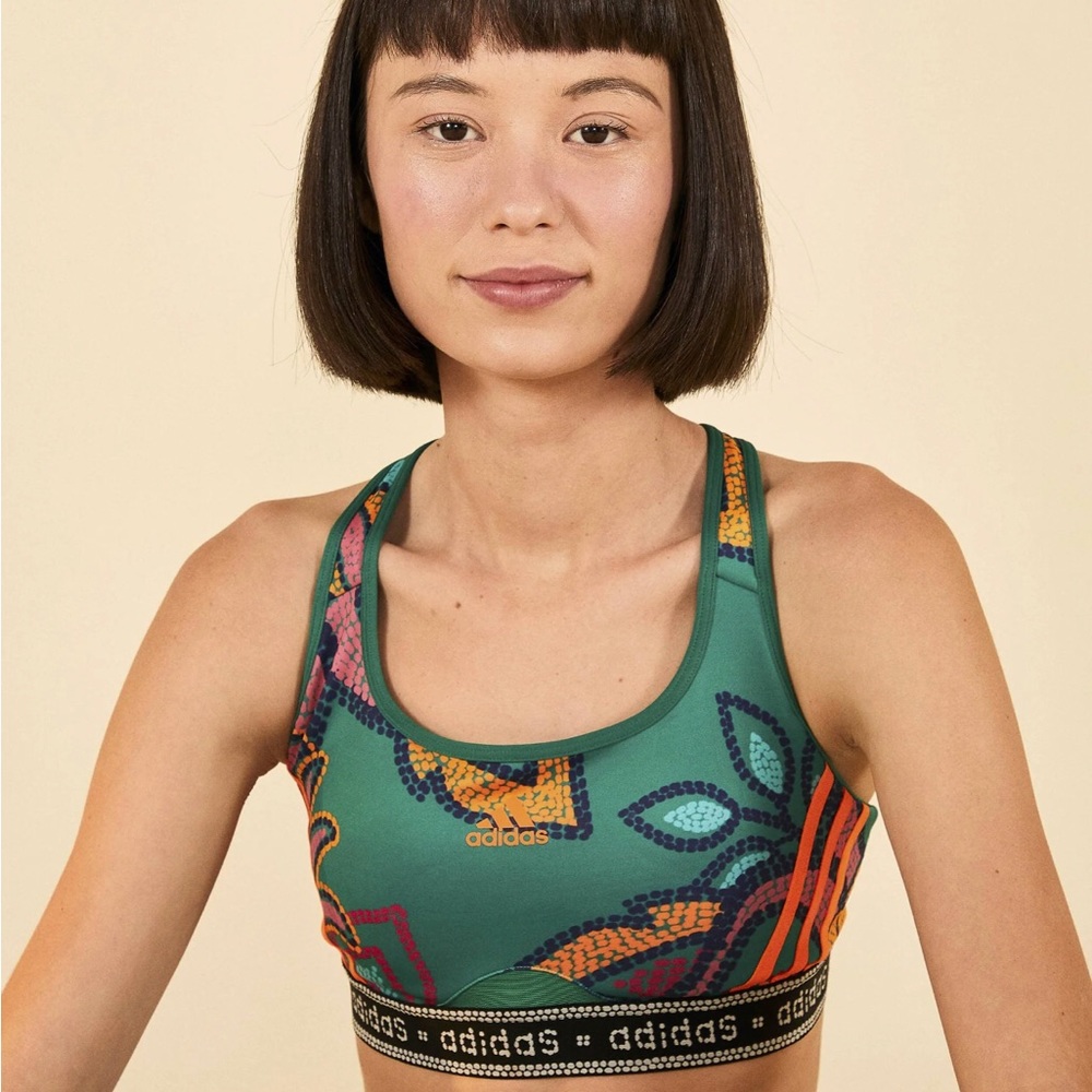 Farm Rio Adidas workout bra Green Medium